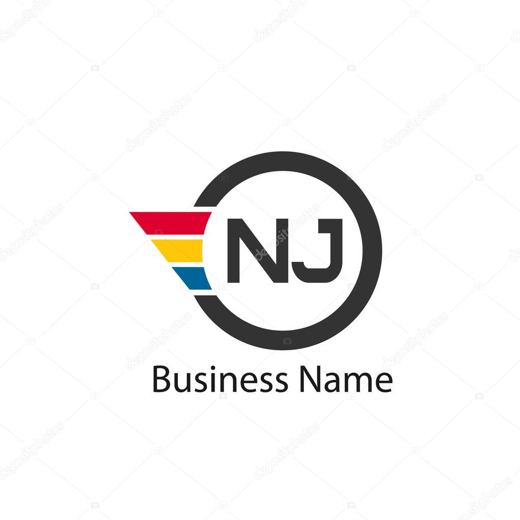 Initial Letter NJ Logo Template Design
