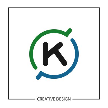 İlk harf K Logo şablonu vektör tasarımı