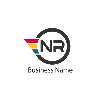 İlk harf Nr Logo tasarım şablonu