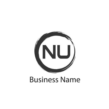 İlk harf Nu Logo tasarım şablonu