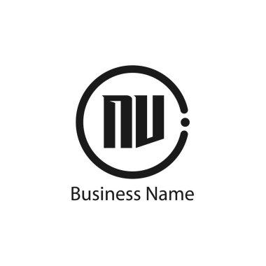 İlk mektup Nv Logo tasarım şablonu