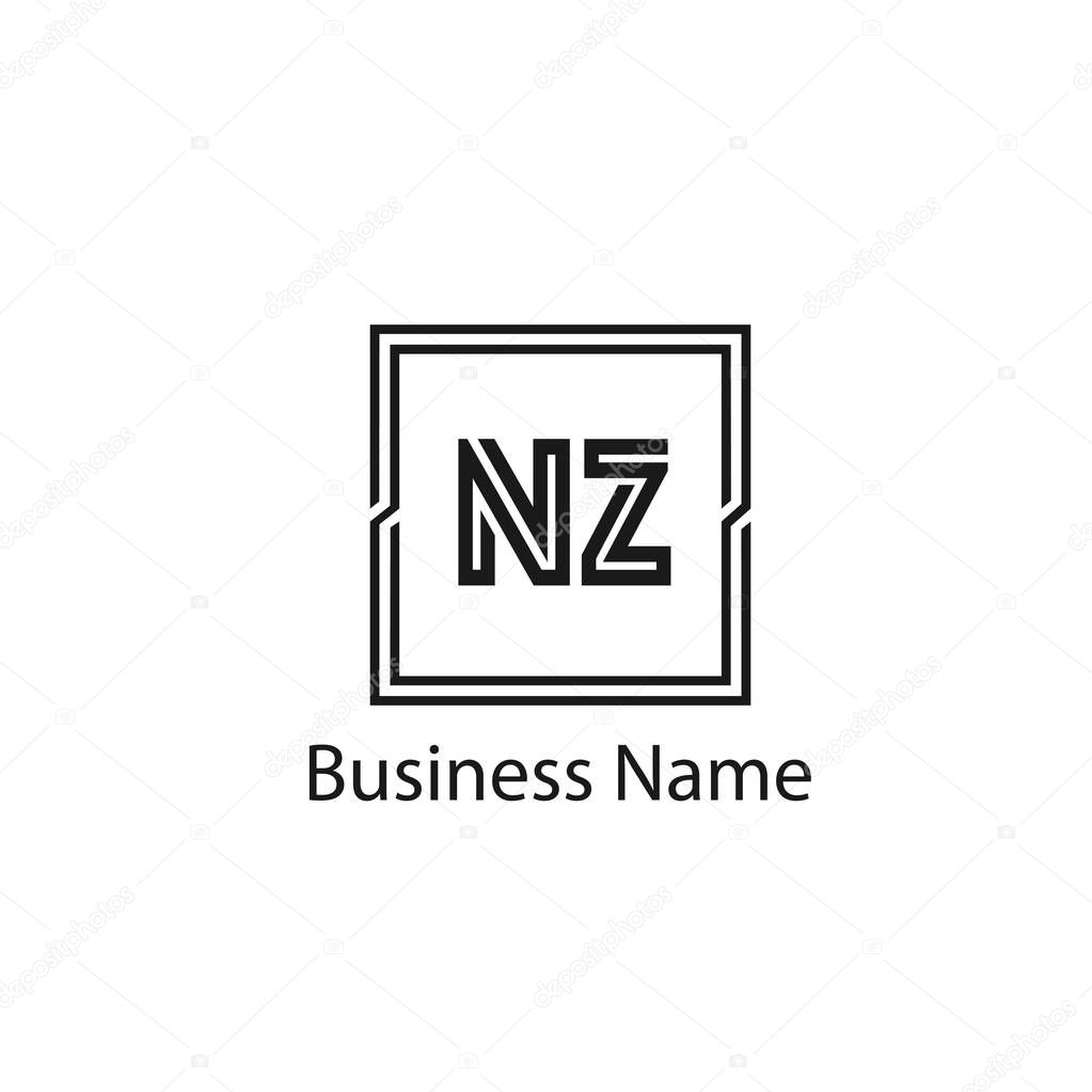 Initial letter NZ logo template Design