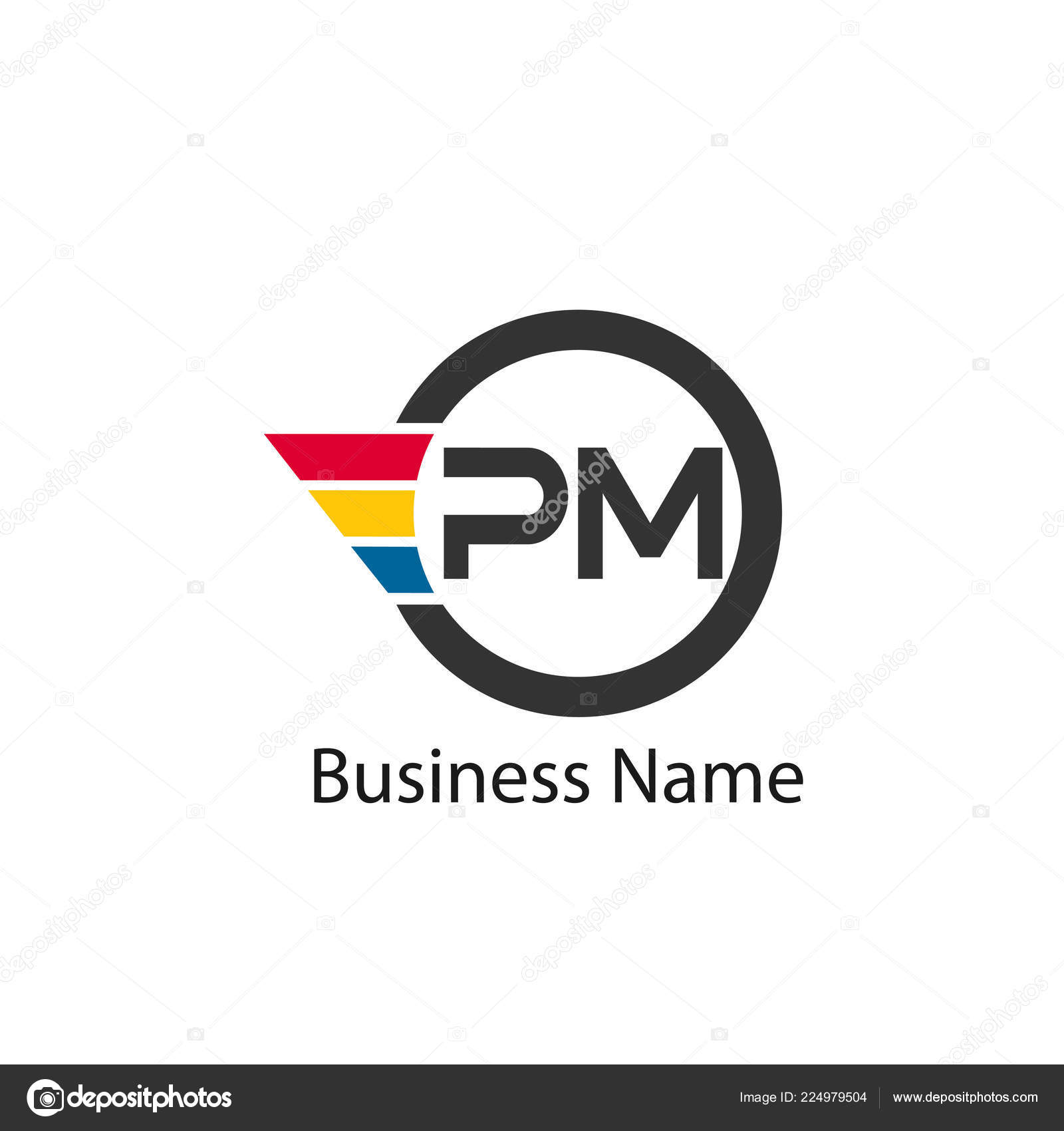 initial letter pm logo