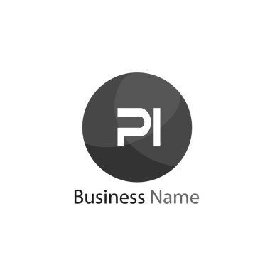İlk harf Pi Logo tasarım şablonu