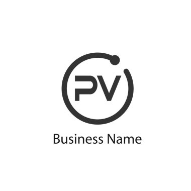 İlk harf Pv Logo tasarım şablonu