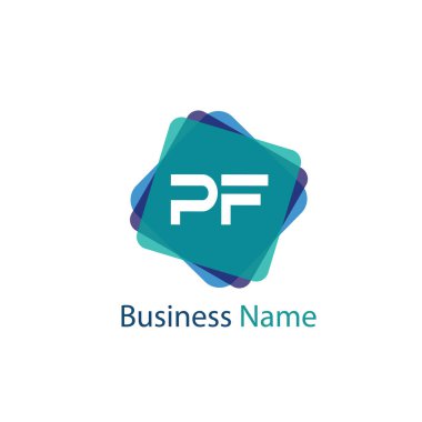 İlk Harf PF Logo Şablonu Tasarımı