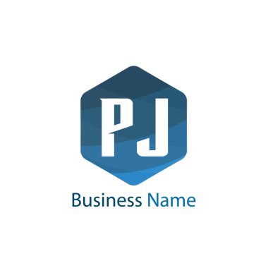 İlk harf Pj Logo tasarım şablonu