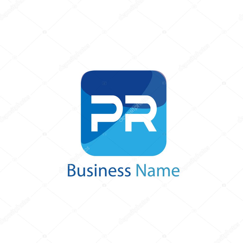 Initial Letter PR Logo Template Design