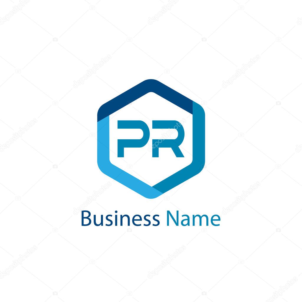 Initial Letter PR Logo Template Design