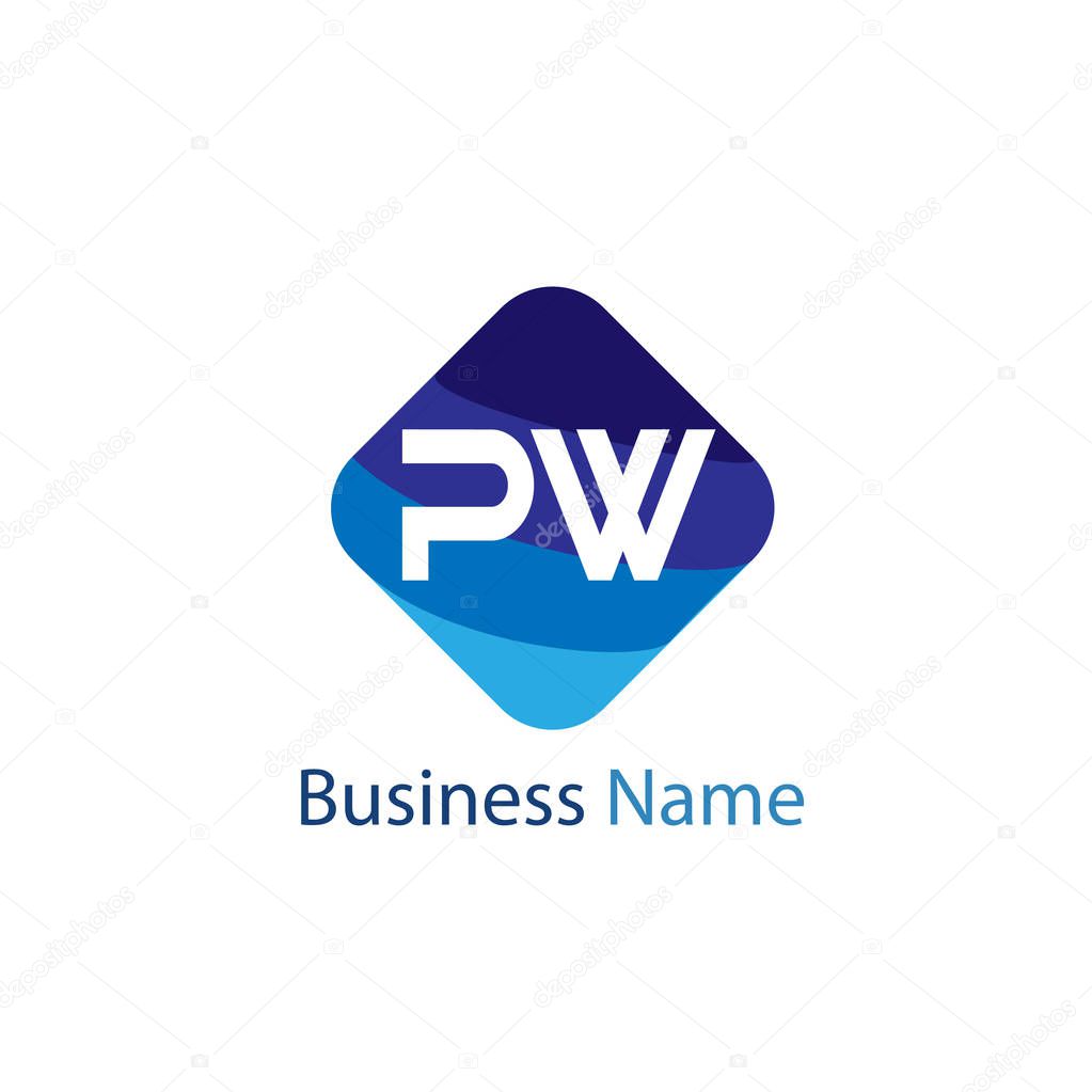 Initial Letter PW Logo Template Design