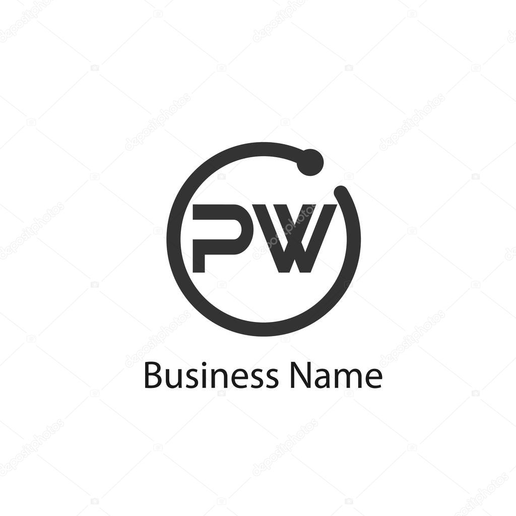 Initial Letter PW Logo Template Design