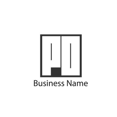 İlk harf Po Logo tasarım şablonu