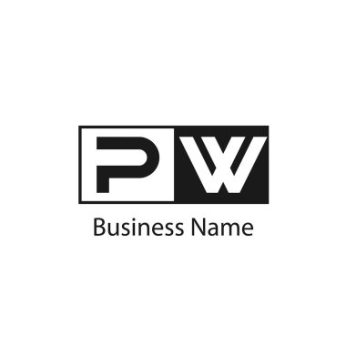 İlk harf Pw Logo tasarım şablonu