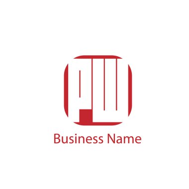 İlk harf Pw Logo tasarım şablonu