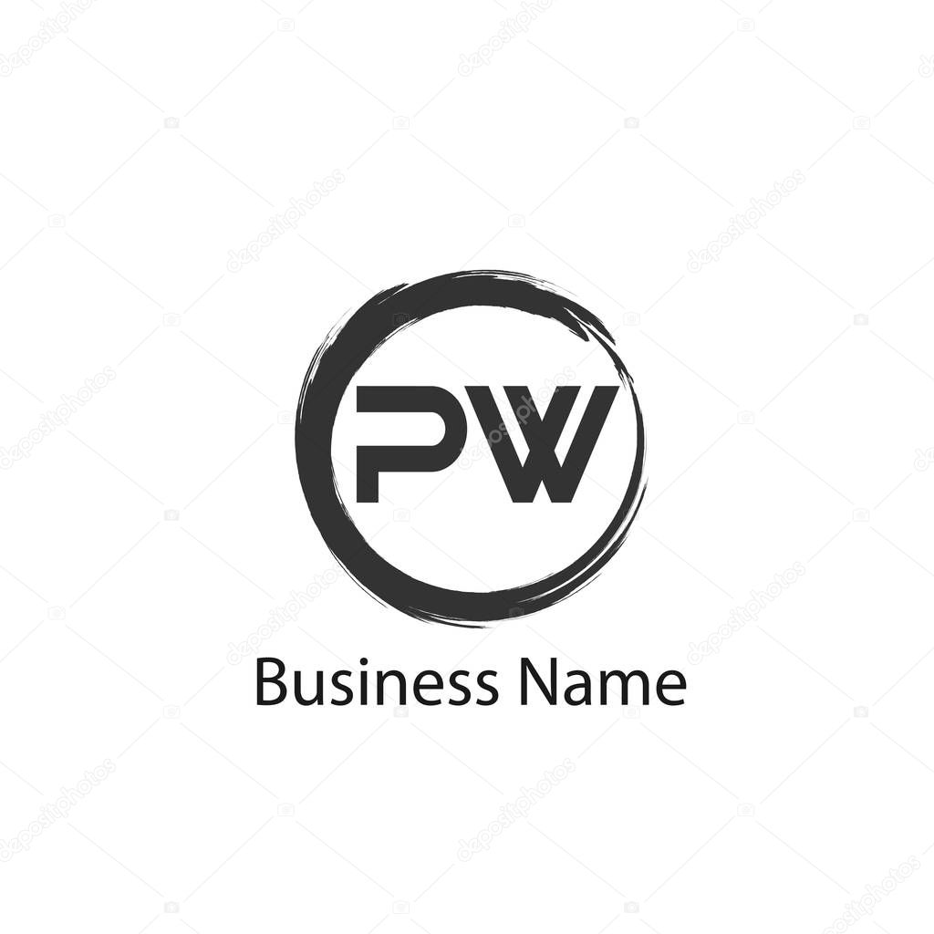 Initial letter PW Logo Template Design
