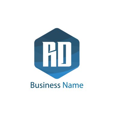 İlk mektup Rd Logo tasarım şablonu