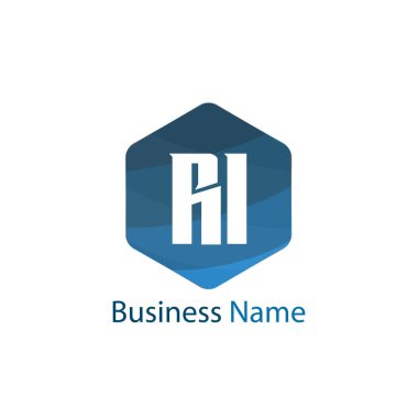 İlk mektup RI Logo tasarım şablonu