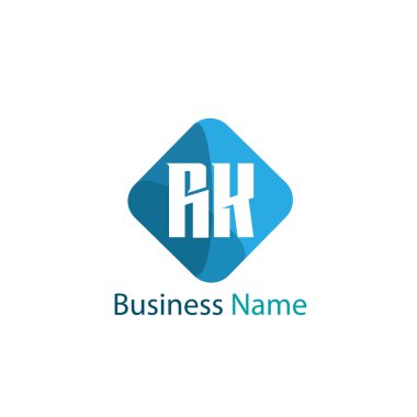 İlk harf Rk Logo tasarım şablonu