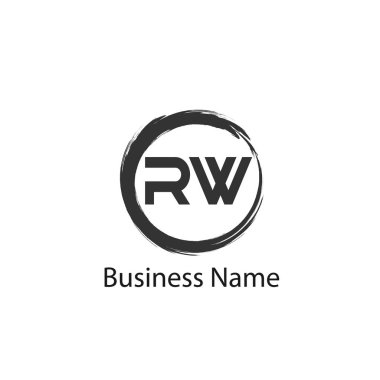 İlk harf Rw Logo tasarım şablonu