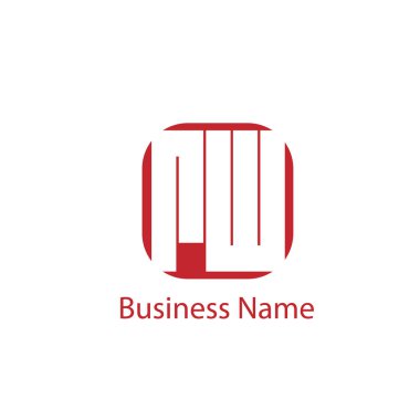 İlk harf Rw Logo tasarım şablonu