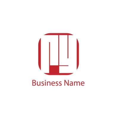 İlk harf Ry Logo tasarım şablonu