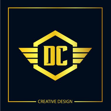 İlk harf Dc Logo tasarım şablonu