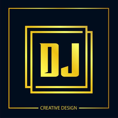İlk harf Dj Logo tasarım şablonu