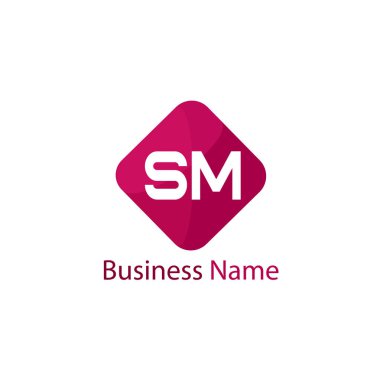 İlk harf Sm Logo tasarım şablonu