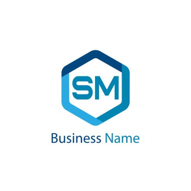 İlk harf Sm Logo tasarım şablonu