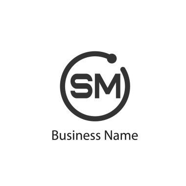 İlk harf Sm Logo tasarım şablonu