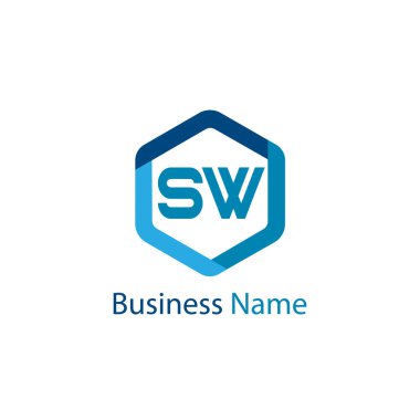 İlk harf Sw Logo tasarım şablonu