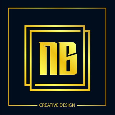 İlk mektup Nb Logo tasarım şablonu