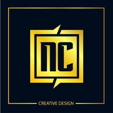 İlk mektup Nc Logo tasarım şablonu