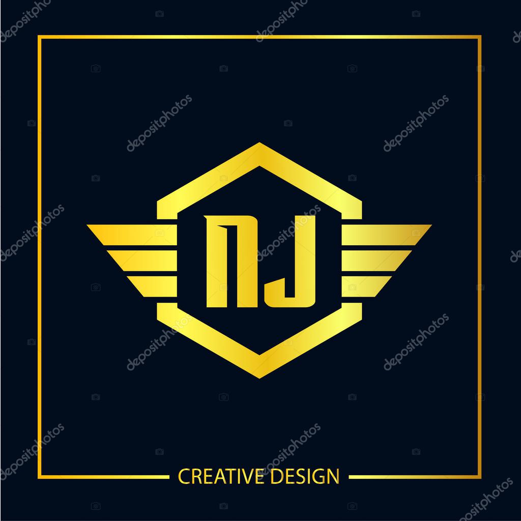 Initial Letter NJ Logo Template Design