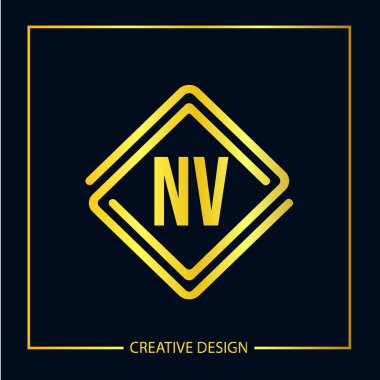 İlk mektup Nv Logo tasarım şablonu