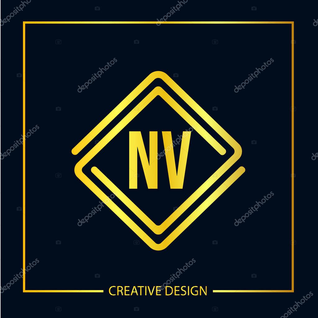 Initial Letter NV Logo Template Design
