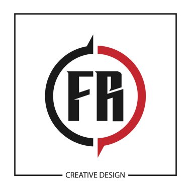 İlk harf Logo Fr şablon tasarımı