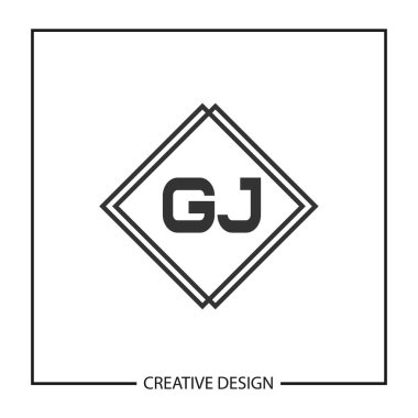 İlk harf Gj Logo tasarım şablonu