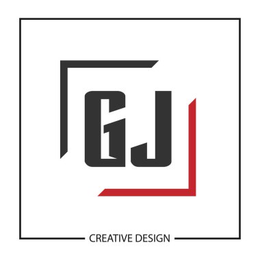 İlk harf Gj Logo tasarım şablonu