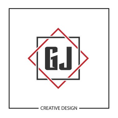 İlk harf Gj Logo tasarım şablonu