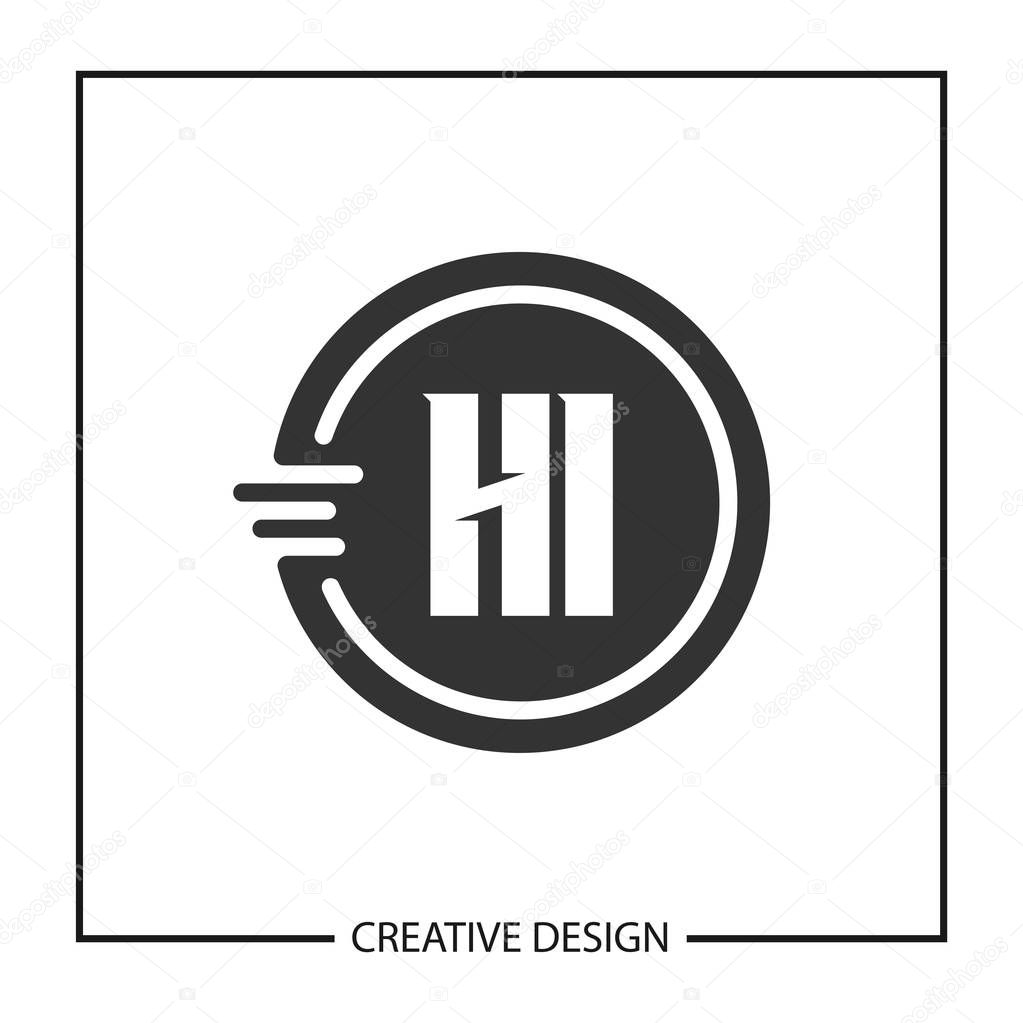 Initial HI Letter Logo Template Design