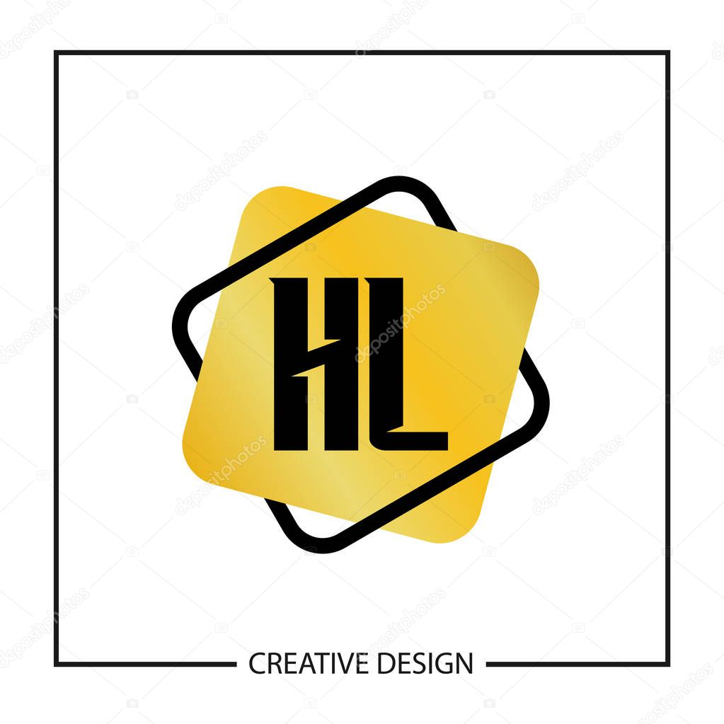 Initial HL Letter Logo Template Design