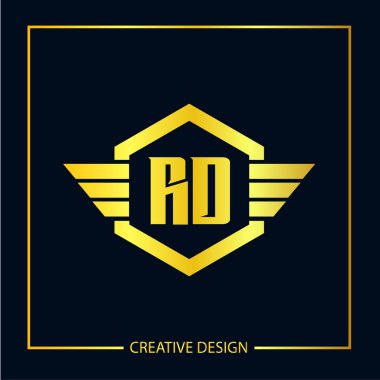 İlk mektup Rd Logo tasarım şablonu