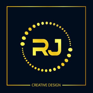 İlk harf Rj Logo tasarım şablonu