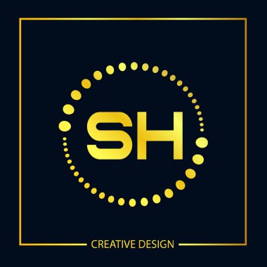 İlk harf Sh Logo şablonu vektör tasarımı