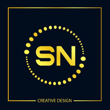 İlk harf Sn Logo şablonu vektör tasarımı