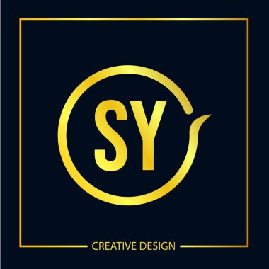 İlk harf Sy Logo şablonu vektör tasarımı