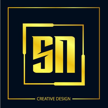 İlk harf Sn Logo şablonu vektör tasarımı
