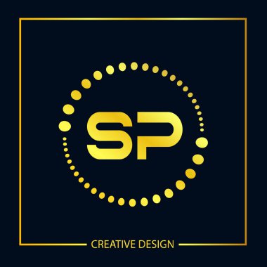 İlk harf Sp Logo şablonu vektör tasarımı