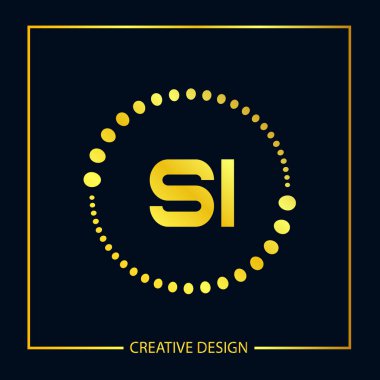 İlk harf Si Logo şablonu vektör tasarımı